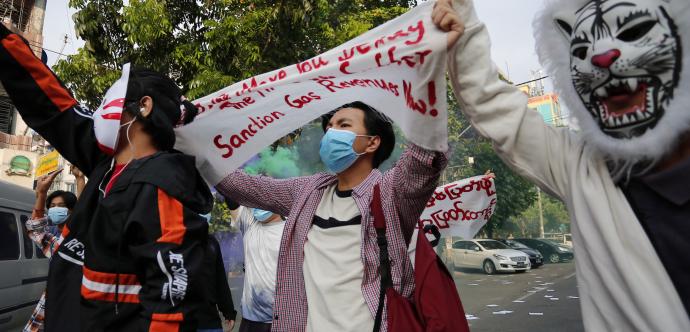 Manifestation au Myanmar