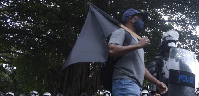 Manifestants au Sri Lanka