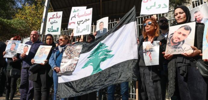 des manifestants au liban