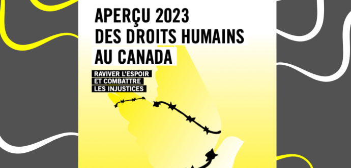 Couverture de la publication l'Aperçu pour les droits humains avec une colombe et des barbelés