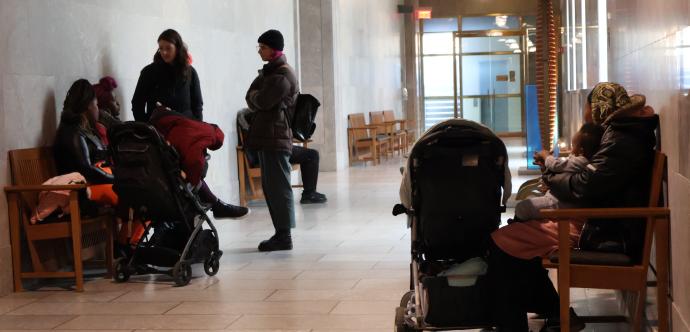 Familles au Palais de justice