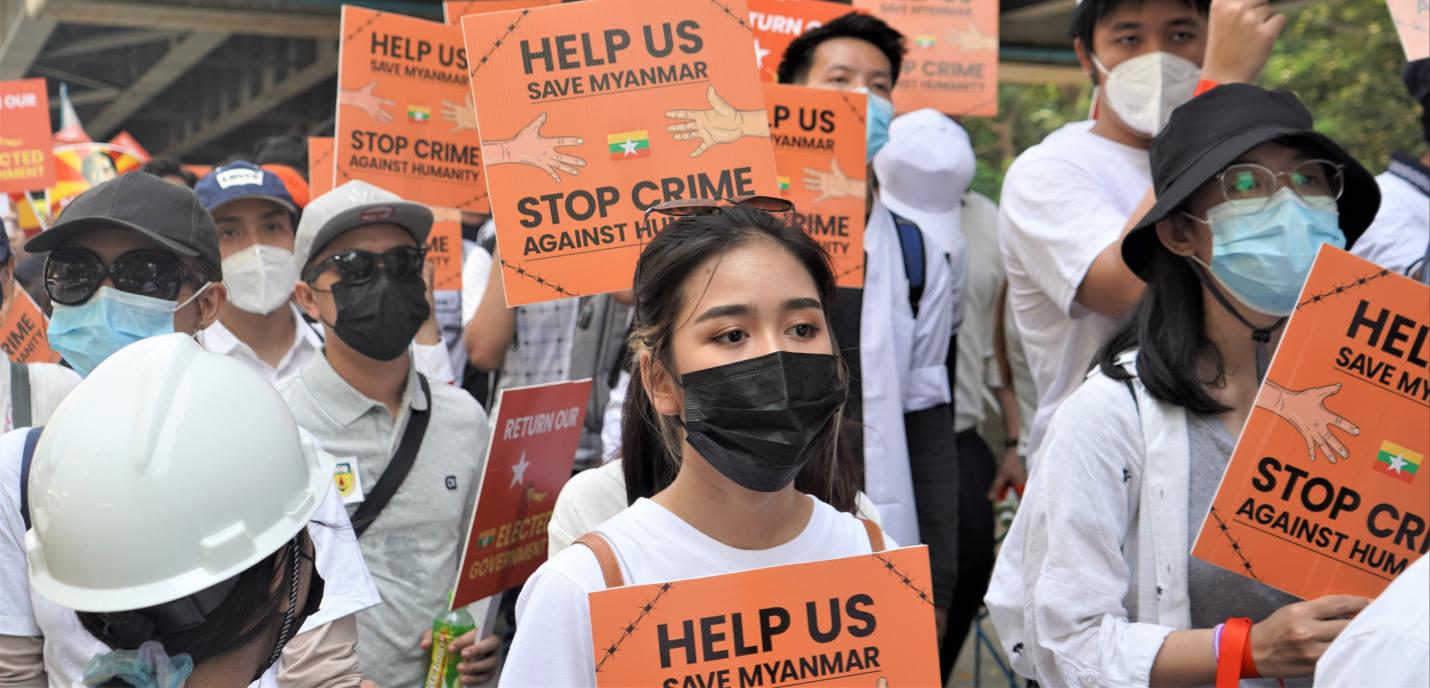 Manifestation pour le Myanmar