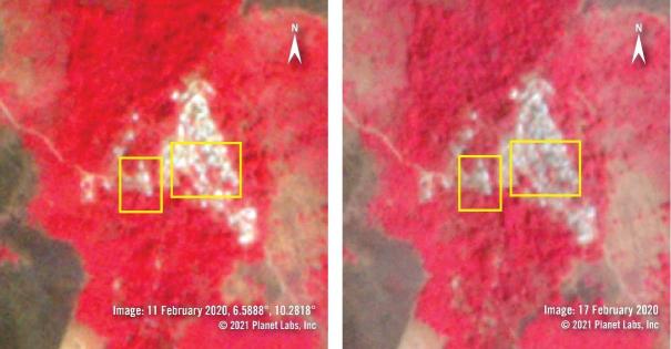 Image satellite du village de Koshin