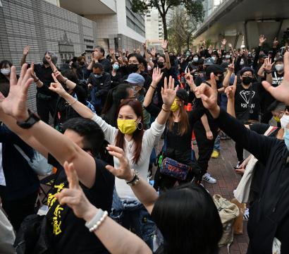 Une manifestation à Hong Kong