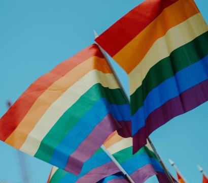 Deux drapeaux arc-en-ciel