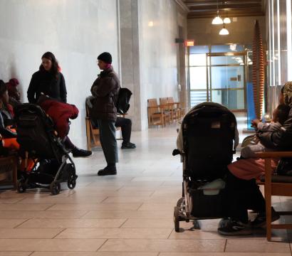 Familles au Palais de justice