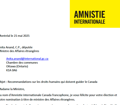 Lettre à Anita Anand